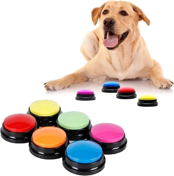 4-pack talande knappar för hund och katt, hundträning