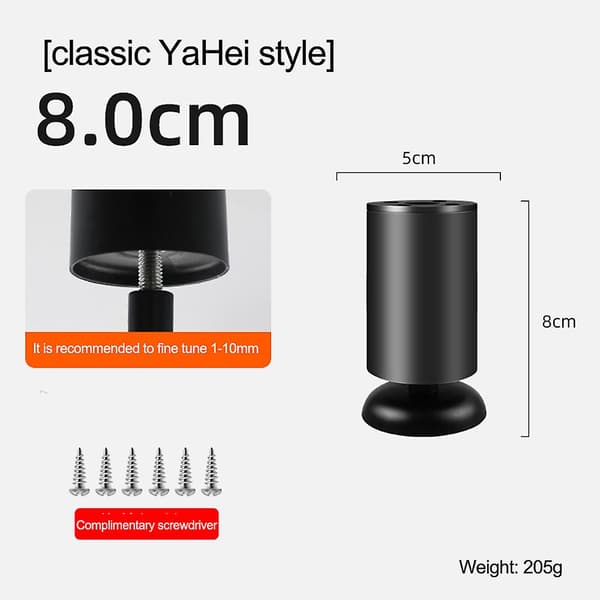 Justerbare ben i rustfritt stål for sofaskap, garderobehyller, møbelben i rustfritt stål 6 cm Stainless Steel 6cm
