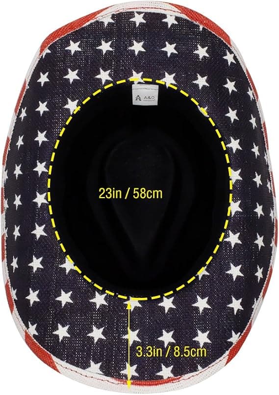 Cowboyhatte, Klassisk Amerikansk Flag Sommer Solhat Western Cowboy
