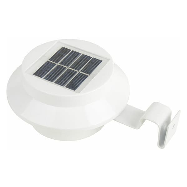 3-pack Solar Gutter Lights, Outdoor Solar Gutter Lights with Adjustable Holder, for Fence, Garden, Wall, Yard (White, Warm Light)