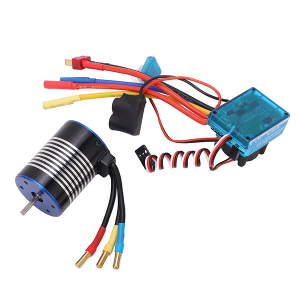 Hobbyfans 3650 Motor Kit 4300KV med 60A Programmerbar Borstlös ESC Combo Set för 1/10 RC Bil
