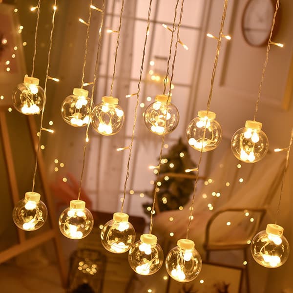 LED gardinlampe, ønskebold, pigehjerte, romantisk soveværelse