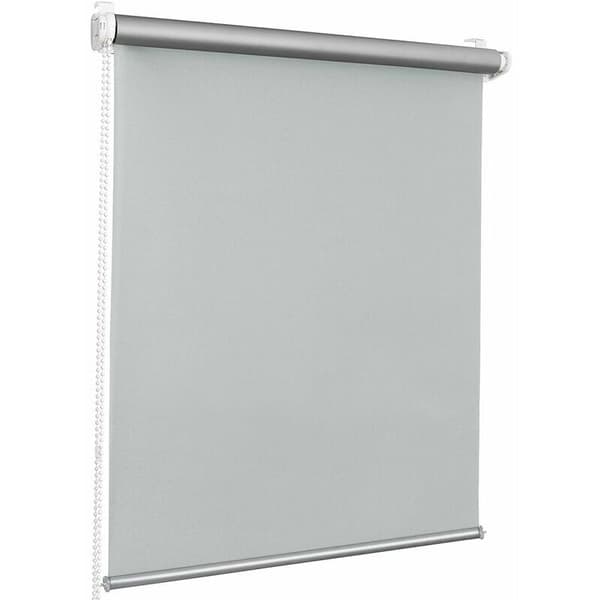 Blackout roller blind without drilling - (fabric width: 4 cm) - with silver coating, thermal insulation with accessories - grey - 35 cm x 160 cm