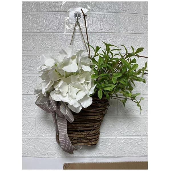 Easter Day Welcome Wildflowers Door Hanging Basket Wreath for Front Door, Easter Decor