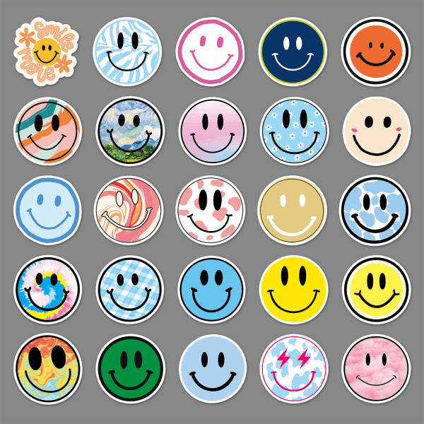 50 DIY smiley face doodle klistermärken