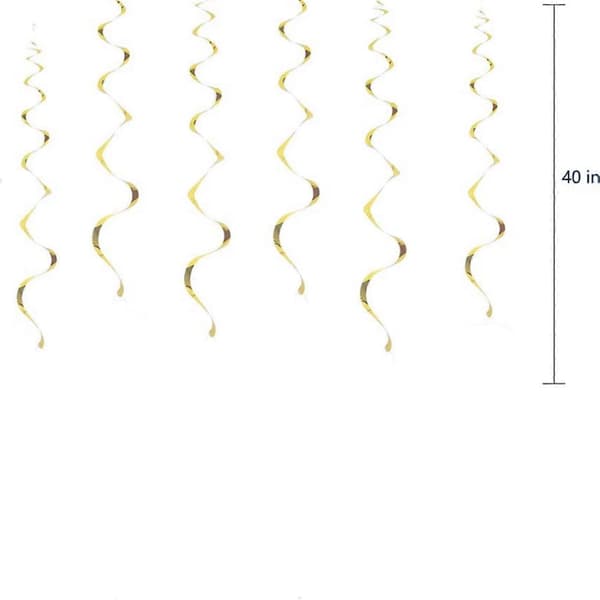 Ramadan Eid Mubarak Decoration Eid Al-adha Decoration Gold Hanging Swirls Decorations Moon, Stars and Eid