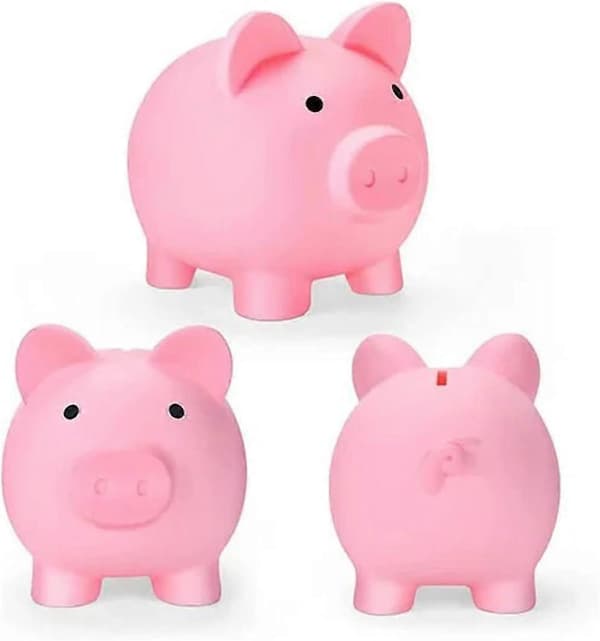 Spargris, pengebokser, liten spargris for vekslepenger, søtt tilbehør, til din familie og venner (Rosa)