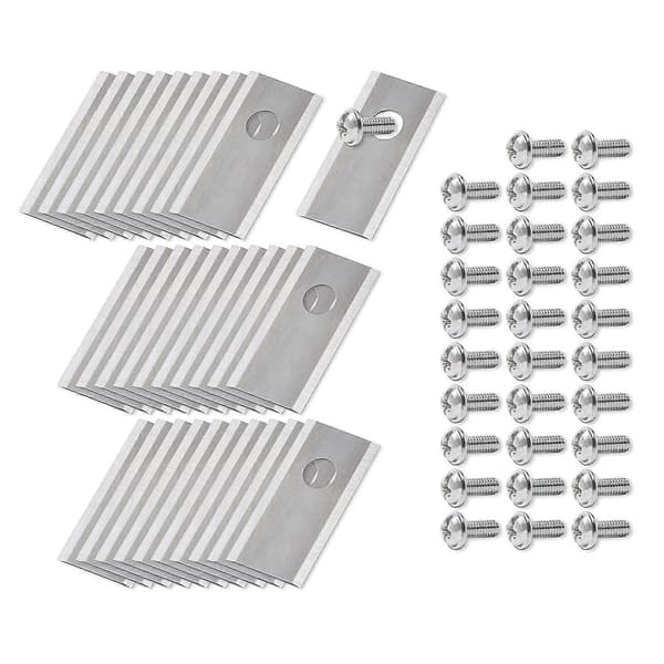 30 stk. Udskiftningsblade i rustfrit stål til Honda Miimo robotplæneklippere, 39,2x17,5mm (FMY) Sølv Sølv Silver Silver
