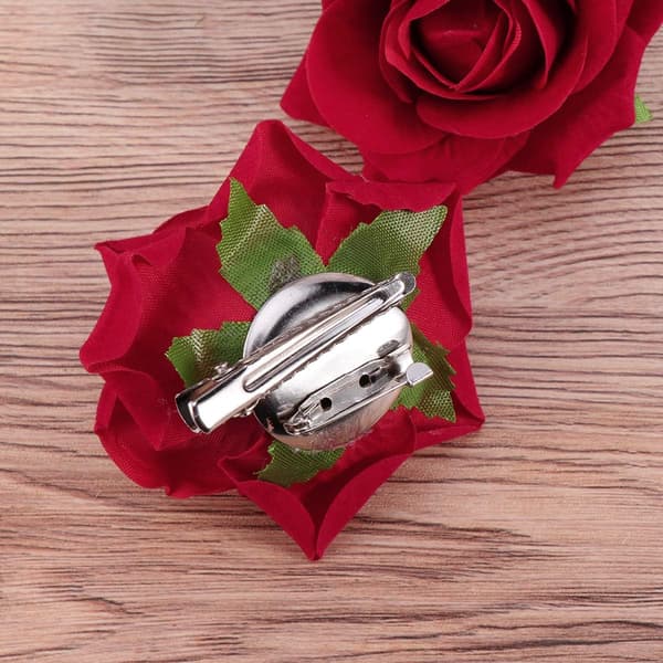 Rosenhårnål, kvinder pige hårklemme kunstig blomsterbroche brud
