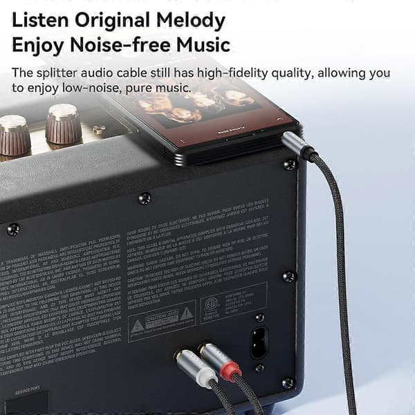TOOCKI TQ-YP07 1m Jack til 2RCA Han Aux-kabel 3.5mm Stereo Y-Splitter Kabel - Blå