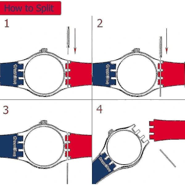 {xjxj}Udskiftningsarmbånd i vandtæt silikone til Swatch-ure (19 mm, Sort)