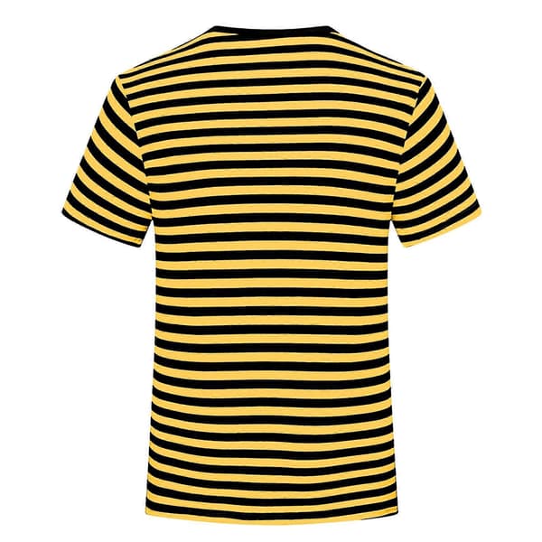 Stribet sømandsstil rundhals basic afslappet kortærmet gul M til mænd Yellow M