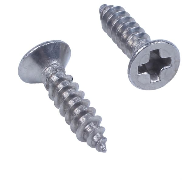 100X Stainless Steel Self-Drilling Flat Head Screws 12X3 Mm Silver