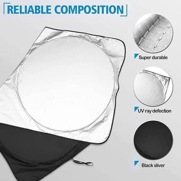 Foldable Car Window Sun Shade, Windshield Sunshade for Most Sedans, SUVs, Trucks, Keeps Your Vehicle Cool - S