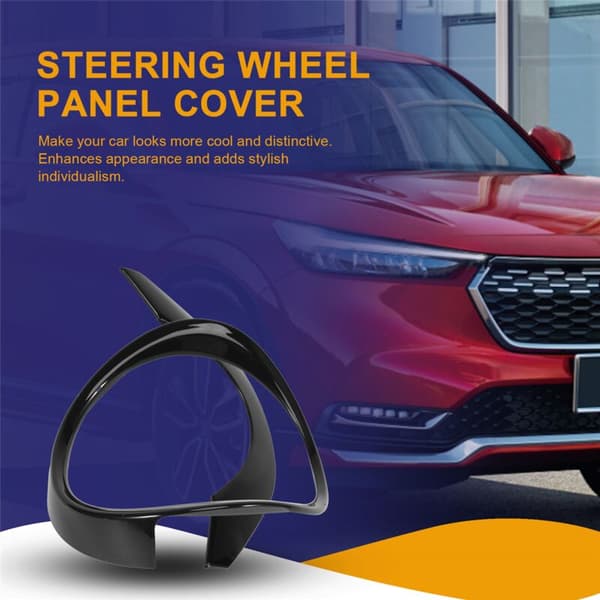 2 stk. sæt til Vezel -V 2021 2022 Bil Interiør Glans Sort Rat Panel Cover Trim Dekoration Ramme