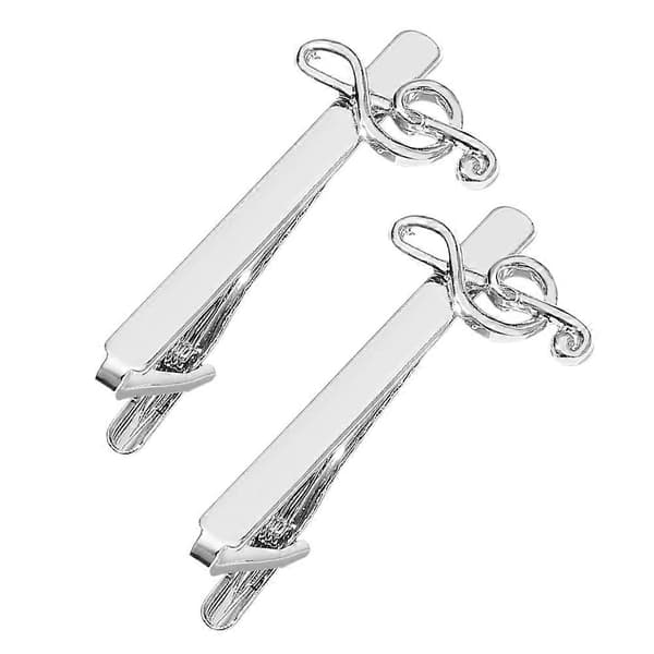 2st Music Note Tie Clips Kostym Slips Klämmor Slipsspännen Slips Barer för Män