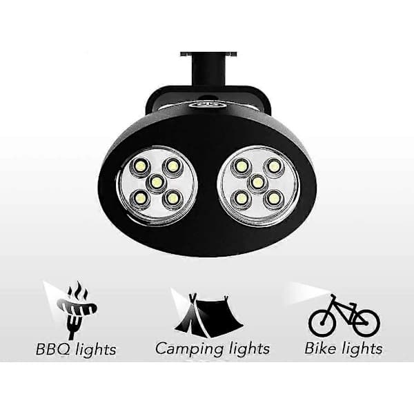 LED BBQ Grill Light with Touch Control, Heat-Resistant Adjustable 360 Degree Clamp Light for Outdoor Grilling Camping, Black
