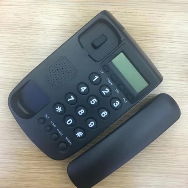 Fastnettelefon til hjemmet, bordtelefon med nummerpræsentation, hvid[pl]