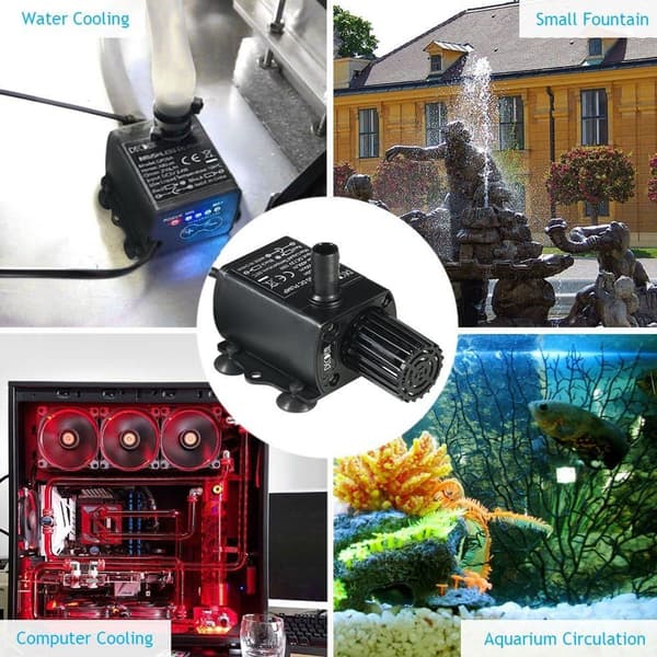 DC12V 5W Ultratyst Mini Borstlös Vattenpump Vattentät Dränkbar Fontän