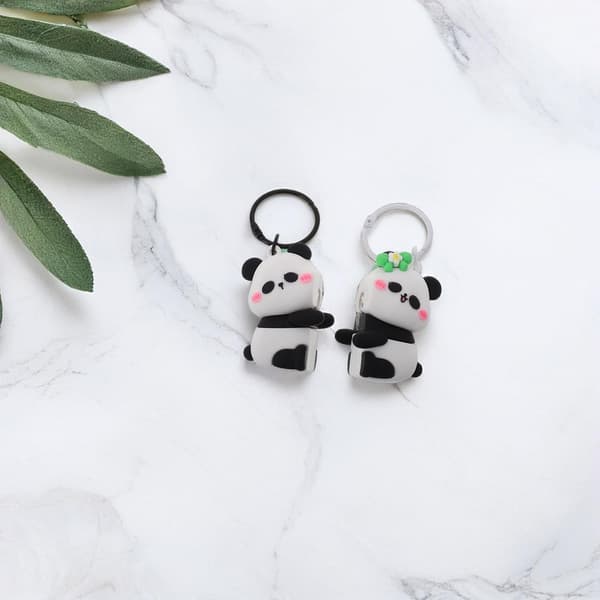 Panda bilnyckelring magnetisk PVC och metall för fickor handväskor söta kvinnor -