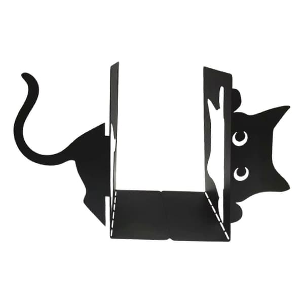 Decorative Bookends Cat Black Cat Metal Bookends for Shelves Desk Office