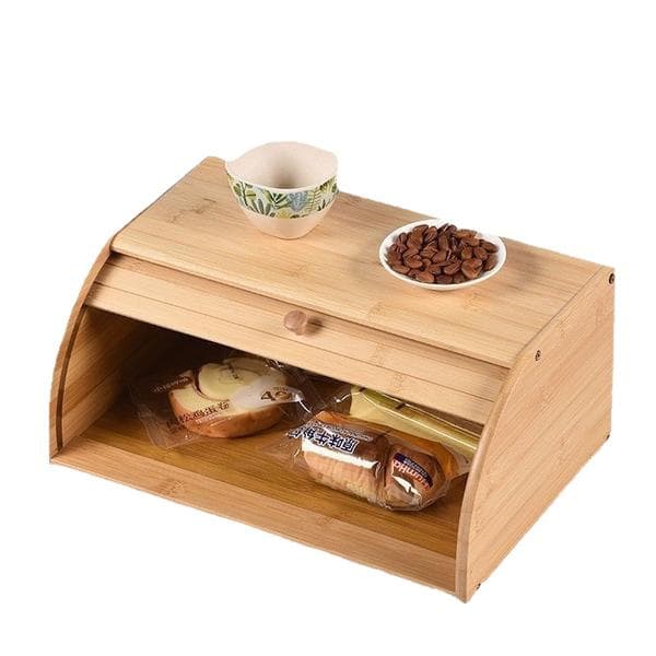 Leipälaatikko - Creative Home - Luonnonvärinen pyökki - 38*26*16,5 cm - Rullakansi - Klassinen