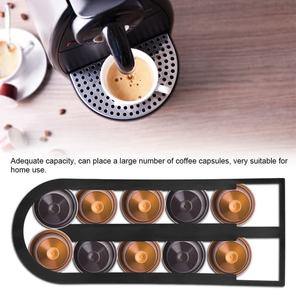 Husholdnings kaffekapselholder opbevaringshylde kapseldispenser tårnstativ sort