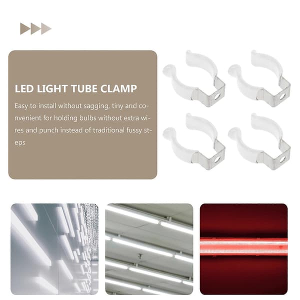 20 stk. U-klemmer Holder til LED-lampe Rustfrit stål Lampeholder Støttebeslag (Hvid)