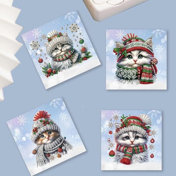 Juldiamantkonstkortset, 12/8/6/4-pack, DIY handgjorda kort HK051 HK051