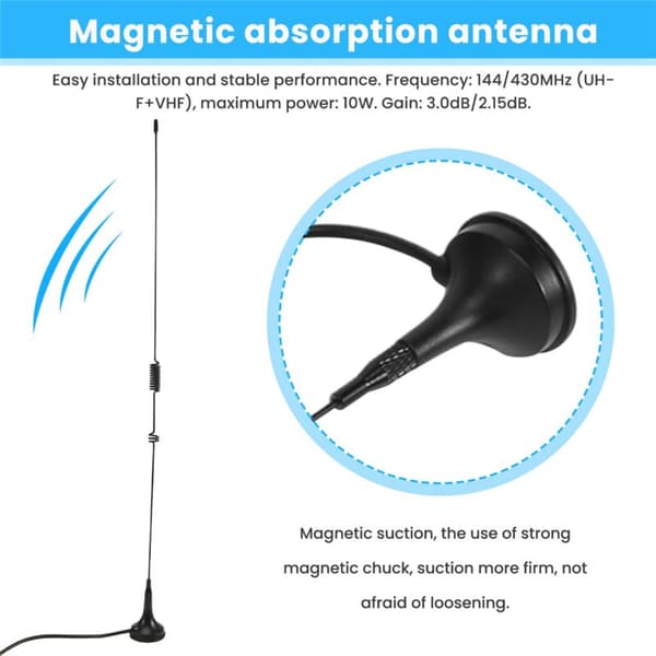 UT-106UV BNC Dual Band U+VHF-antenne til ICOM-radio
