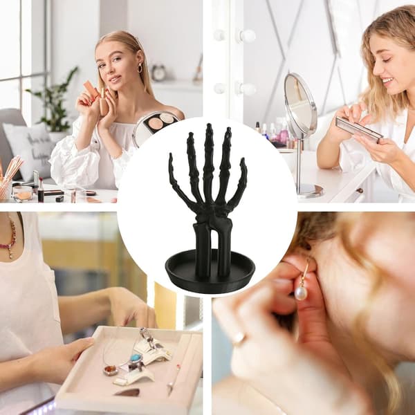 skjelett-hånd-ringholder 3D-printet oppbevaring for småting -
