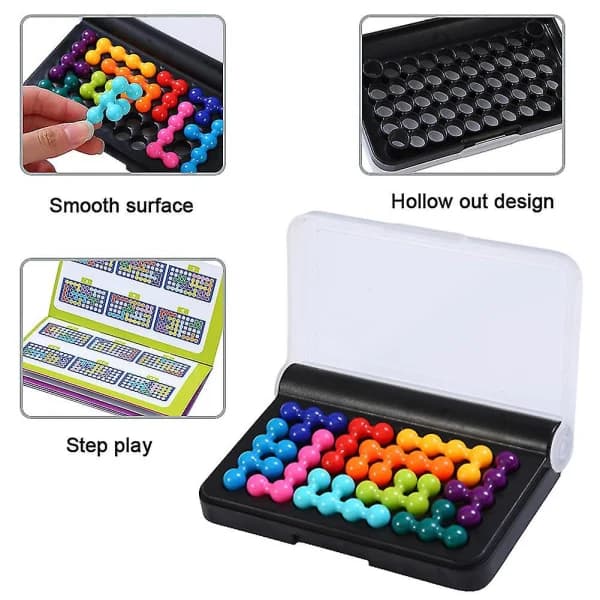 Smart Game Bead Puzzler Bygg 120 Utmaningar IQ-Pussel 3 Spellägen 2D 3D