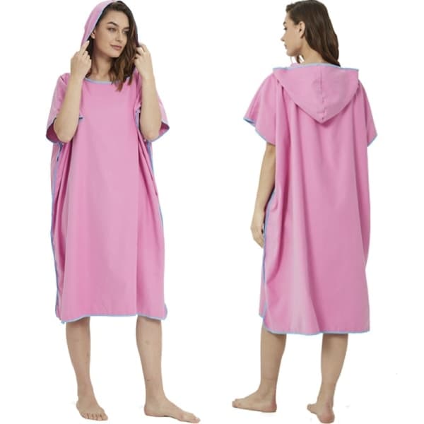 TIFF Blå Surfponcho til Kvinder og Mænd - Badehåndklæde Poncho, Strandponcho