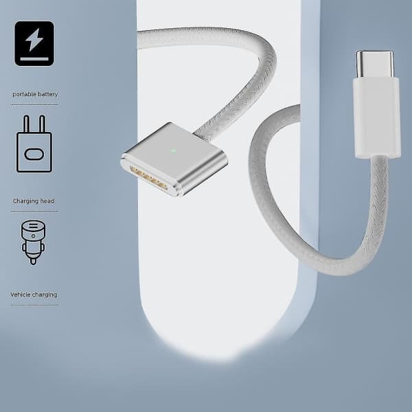 Magnetisk USB C til Magsafe 3 Ladekabel (140W), Magnetisk Ladekabel