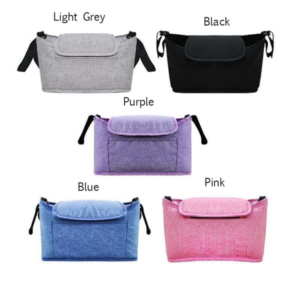 Barnvagnshängväska Baby Organizer Mummy Bag Ljusgrå Light Grey