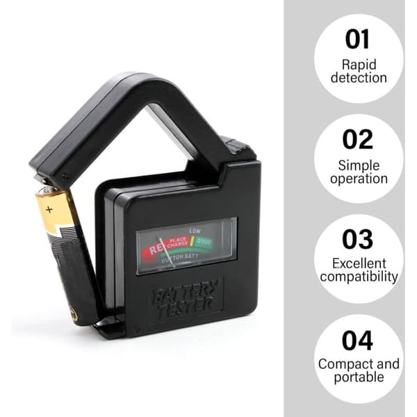 Digital Batteritester BT860 Universal til AA AAA C D 9V Knapcellebatterier Præcis Analog Display Bærbar Miljøvenlig