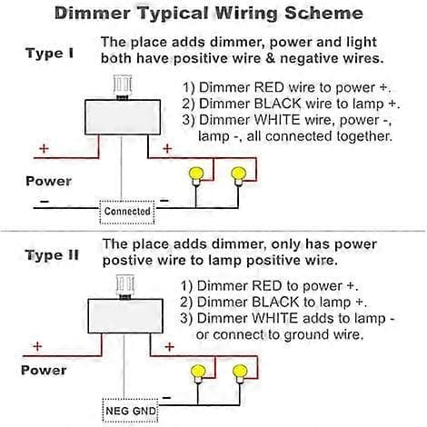 LED-lysdæmperkontakt 12V DC PWM-lysdæmper justerbar controller til autocamper båd trailer varevogn, til dæmpbar LED-belysning, halogen, glødepære, Sin [DB]