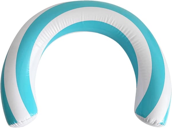 Flytande poolpommes av PVC, uppblåsbar, randig, sommarlekar, mått 76 cm -