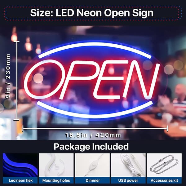 1 stk neon LED åpen neon bokstav kunst veggskilt åpent lys USB N