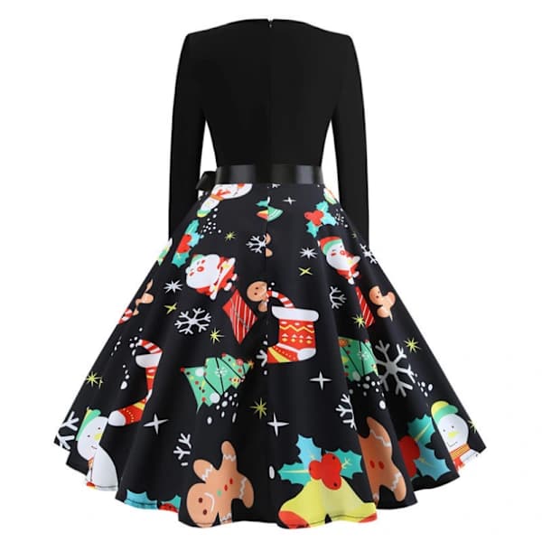 Vintage julekjole til kvinder cocktailpartykjole style3 XL