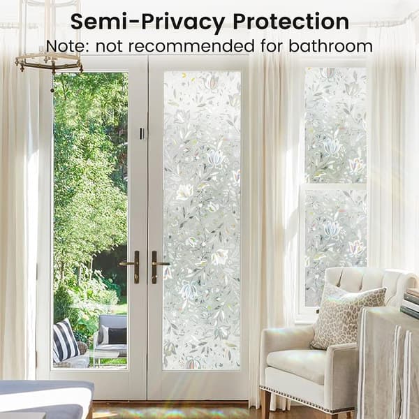 Privacy Window Film, Sun Blocking Removable Window Sticker, Decor