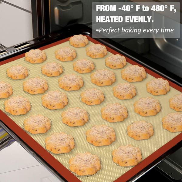 Bageglans: Perfekt til Macarons Silikone Bagemåtter, Non-Stick, Professionel Kvalitet, Temperaturbestandig, Jævn Varmefordeling, Nem