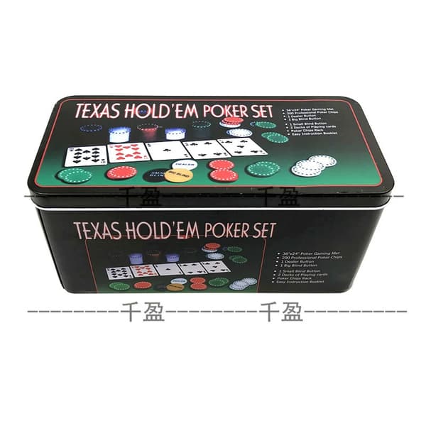 Texas Hold'em -pokerisetti metallilaatikossa