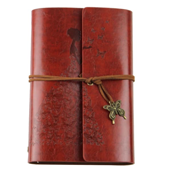 Refillable Notebook for Diary, Handmade in Faux Leather, Art Sketchbook