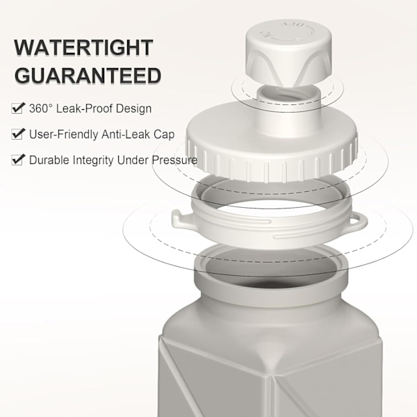 Foldable Drinking Water Bottle 610ml, Portable Silicone Water Bottle, Collapsible Drinking Water Container, Lightweight, Reusable White