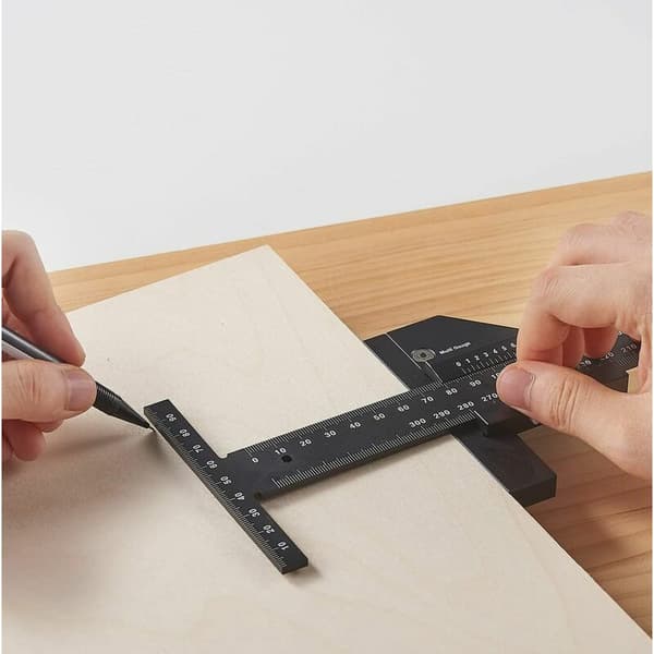 Carpenter's Ruler, Multifunctional Woodworking Ruler, Aluminum T-shaped Ruler, Scribing Tool, 0-280mm Measuring Tool, 0.02mm Accurate Measurement