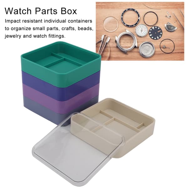 5-Layer Watch Parts Storage Box, Watch Tools for Screw Components, Movements, Hardware Parts (Square)