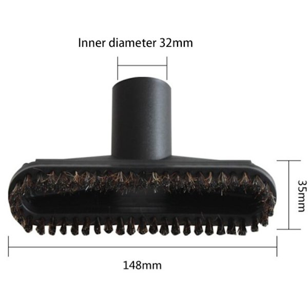1 st Dammsugartillbehör, Innerdiameter 32 mm, Europeisk Version, Hästhårsborste