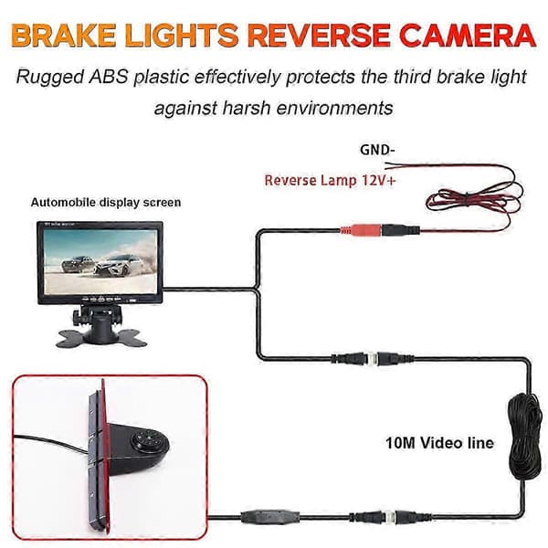 2007-2019 Sprinter W906 HD Rear Camera with Enhanced Night Vision and 3rd Brake Light As Shown As Shown