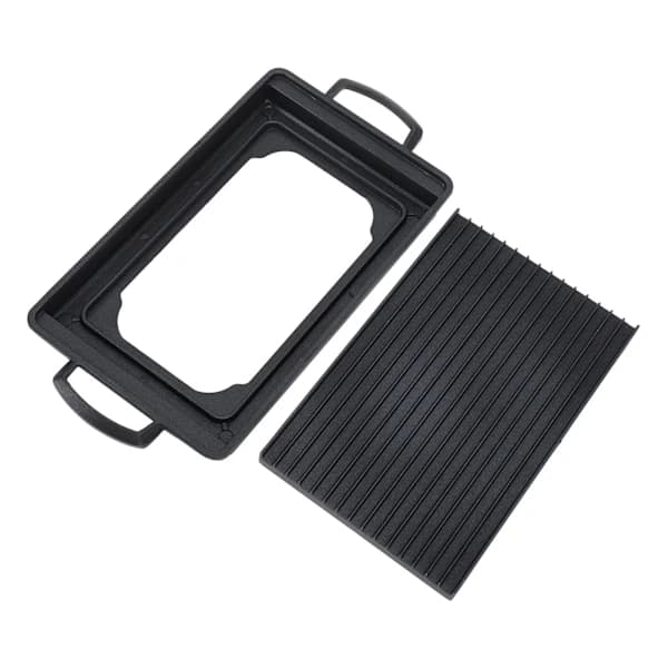 Mini BBQ-grill i aluminiumlegering, rask jevn oppvarming, multifunksjonell kullgrill for hjem, camping, piknik 23,5 x 14,5 cm